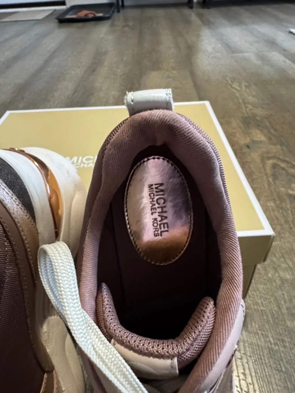 Michael Kors Rose Pink and Blush Platform Lace-Up Sneakers - Picture 6 of 15